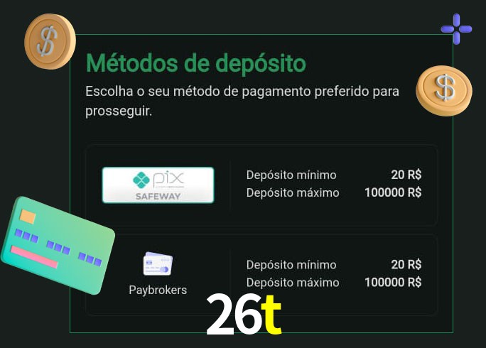 O cassino 26t oferece uma grande variedade de métodos de pagamento